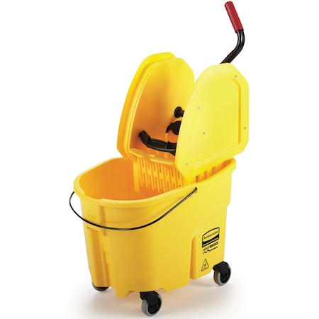 Rubbermaid Commercial Down-Press Wringer Mop Bucket and Wringer Combination, Yellow FG757788YEL